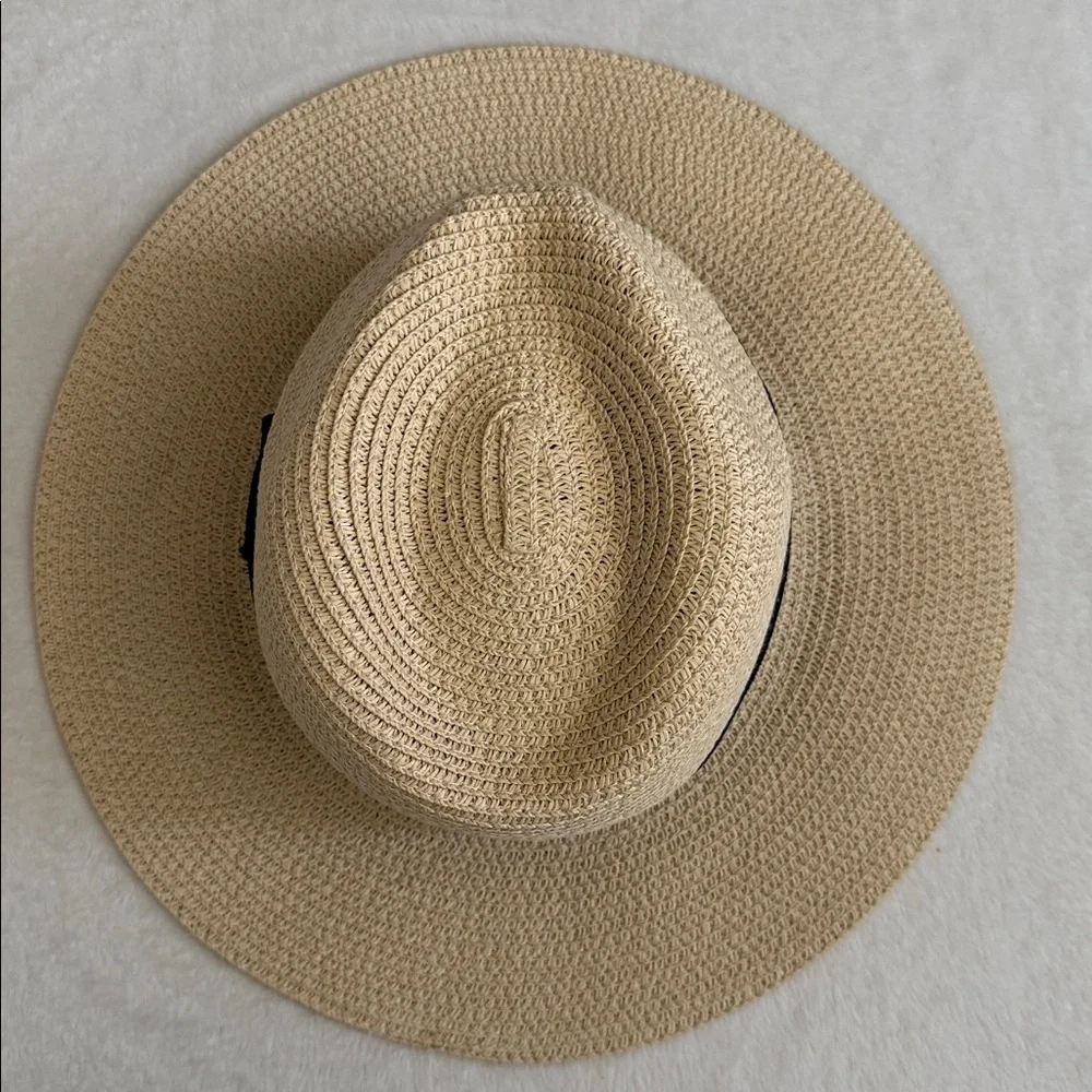 {NWT} American Hat Makers | Afternoon Fedora Handmade Straw Hat Cream/Black (MD) - Picture 9 of 16